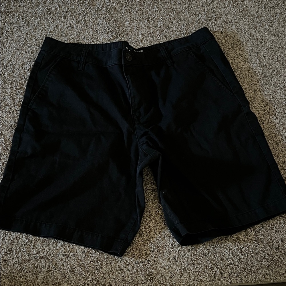 Classic Black Men's Flat Front Shorts